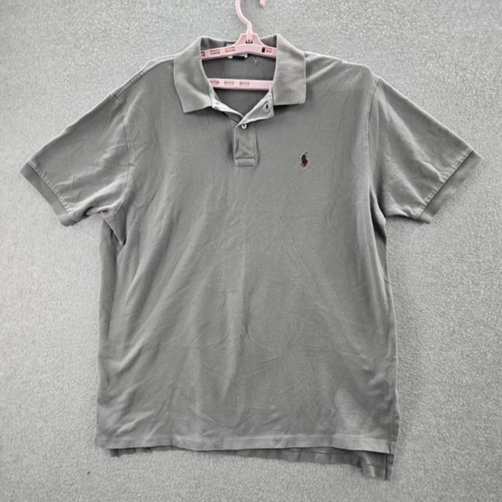 Polo By Ralph Lauren Men XL Gray Player Embroidery Short Sleeve